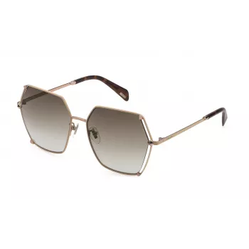 Police moteriški drugelio formos akiniai nuo saulės SPLD31-560F72 Havana Brown Gradient 56/16/140 mm