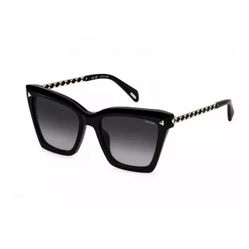 POLICE moteriški akiniai nuo saulės SPLN62-520700 Cat-Eye, Havana rudo rėmelio, rudi gradientiniai lęšiai, 52 mm