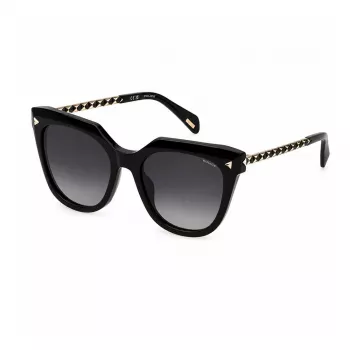 POLICE moteriški stačiakampiai acetatiniai akiniai nuo saulės SPLN63-530700, Havana/Ruda, 53mm