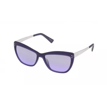 POLICE moteriški akiniai nuo saulės S197156899X - UV400 apsauga, 56 mm lęšiai, pilno rėmo acetatinis rėmas