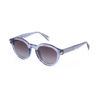 Police moteriški akiniai nuo saulės SPLF31-470B34 Havana/Ruda acetatinis kvadratinis rėmelis su rudais gradientiniais lęšiais 47/23/135 mm