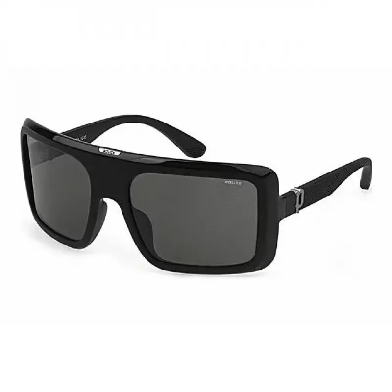 POLICE moteriški akiniai nuo saulės SPLF62M6104AW - stačiakampis acetatinis rėmelis su UV400 pilkais lęšiais (62/18/140 mm)