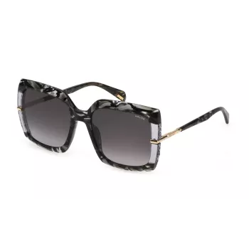 POLICE moteriški akiniai nuo saulės SPLG23M5706RT Havana acetatinis rėmas rudi gradientiniai lęšiai 57/19/140 mm