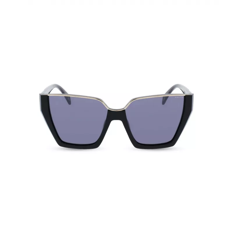 POLICE Moteriški Akiniai nuo Saulės SPLL33-570700 - Stačiakampis Acetato Rėmas, Pilki Polikarbonato Lęšiai, UV400 Apsauga, 57 mm Lęšio Plotis