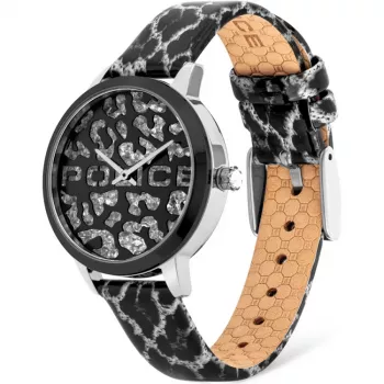 Police Women's Watch PL16028MSTB02 36mm Stainless Steel Leather Black
