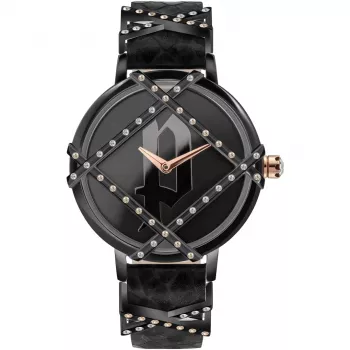 Police Women's Watch PL16068BSB-02 34mm Quartz Analog Stainless Steel Leather Black Dial