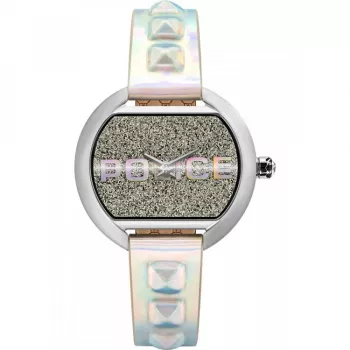 POLICE Women's Watch PL16070BS04PU 35mm Blue Dial Leather Strap