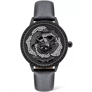 Moterų laikrodis Police PL16073BSB-02 34mm kvarcinis analoginis nerūdijantis plienas oda juoda