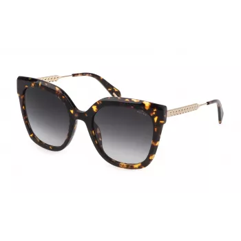 POLICE Moteriški akiniai nuo saulės SPLG19540909 - Acetatinis rėmelis, UV400 apsauga, 54 mm lęšiai