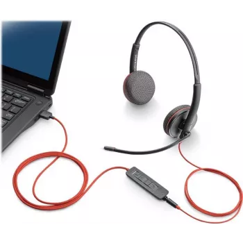 Poly Blackwire C3220 USB-C ausinės - 3200 serija - Antausinės - Laidinės - USB-C - Triukšmą izoliuojančios - Juodos (209749-104)