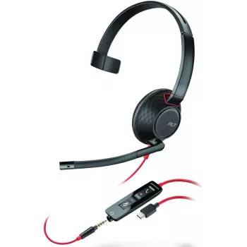 Poly Blackwire C5210 USB-C - 5200 serija - Pridedama ausinė su triukšmą slopinančiu mikrofonu, valdymo mygtukais, juoda