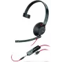 Poly Blackwire C5210 USB-C - 5200 serija - Pridedama ausinė su triukšmą slopinančiu mikrofonu, valdymo mygtukais, juoda