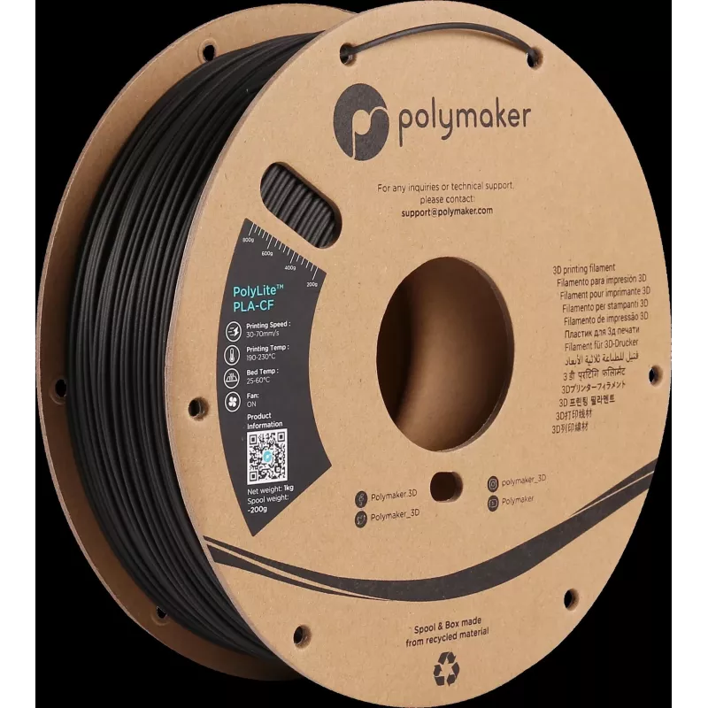 Polymaker PA10001 PLA kaitinimo siūlas 1,75 mm 1 kg juodas