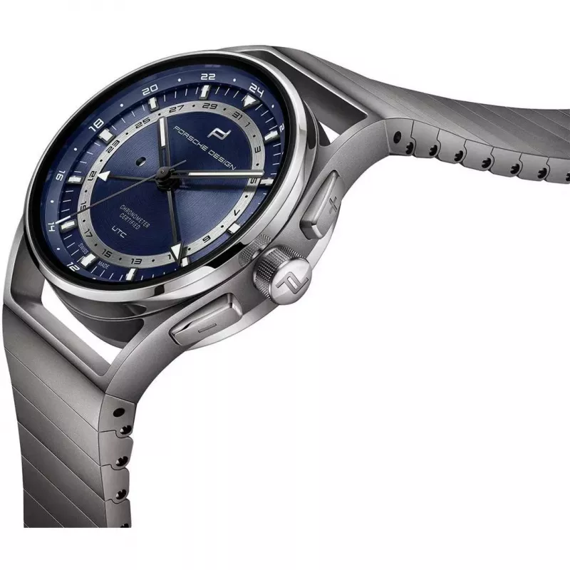 PORSCHE DESIGN Flat Six P'6000 Vyriškas automatinis chronografo laikrodis 42mm nerūdijantis plienas guma juoda
