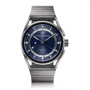 PORSCHE DESIGN Flat Six P'6000 Vyriškas automatinis chronografo laikrodis 42mm nerūdijantis plienas guma juoda