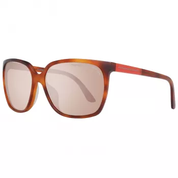 Porsche Design P8589-60E Moteriški akiniai nuo saulės - Patrankos pilka spalva, kvadratinis rėmelis, UV400 apsauga