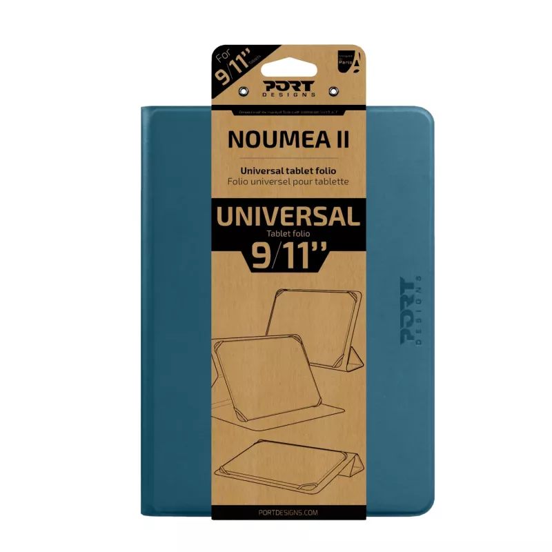 Port Designs Noumea II Universal Folio Tablet Case, skirtas 9-11 colių planšetiniams kompiuteriams - mėlynas (201328)