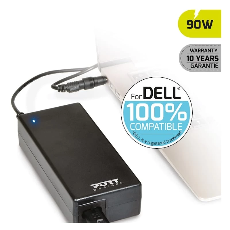 PORT DESIGNS Port Connect 90W nešiojamojo kompiuterio adapteris Dell - juodas