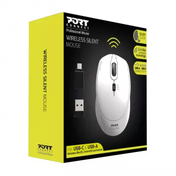 Port Designs Port Connect Silent 1600DPI 3 mygtukų belaidė pelė - balta