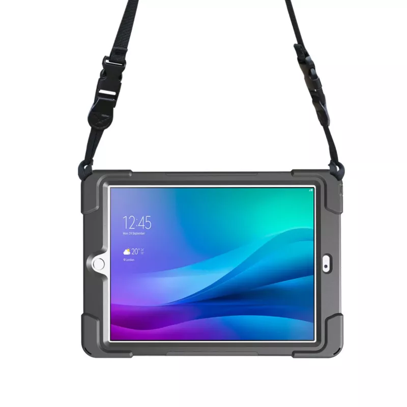 Port Designs Pro Shock 360 tvirtas apsauginis ir besisukantis dėklas, skirtas Samsung Galaxy Tab A9+ - juoda