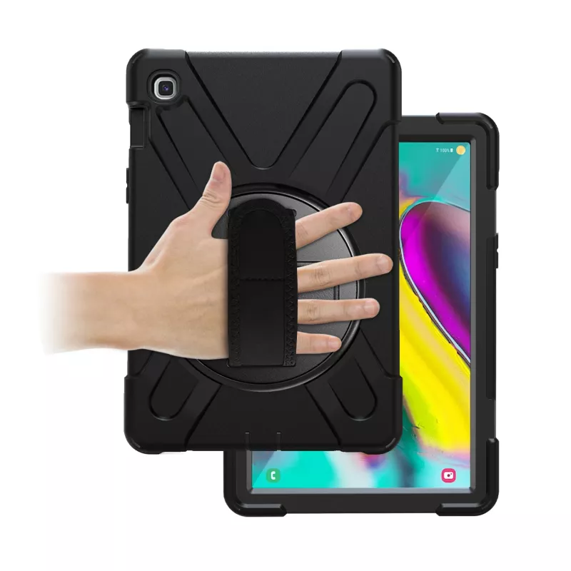 Port Designs Pro Shock 360 tvirtas apsauginis ir besisukantis dėklas, skirtas Samsung Galaxy Tab A9+ - juoda