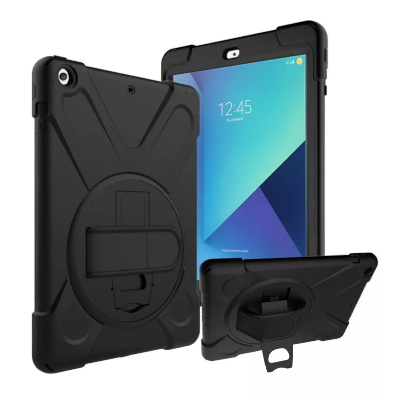 Port Designs Pro Shock 360 tvirtas apsauginis ir besisukantis dėklas, skirtas Samsung Galaxy Tab A9+ - juoda