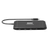 PORT USB-C dokavimo stotelė 11-in-1 šakotuvas su 4K HDMI, VGA, Gigabit Ethernet, 100W PD, USB 3.1, SD/MicroSD, garsu - juoda