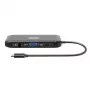 PORT USB-C dokavimo stotelė 11-in-1 šakotuvas su 4K HDMI, VGA, Gigabit Ethernet, 100W PD, USB 3.1, SD/MicroSD, garsu - juoda