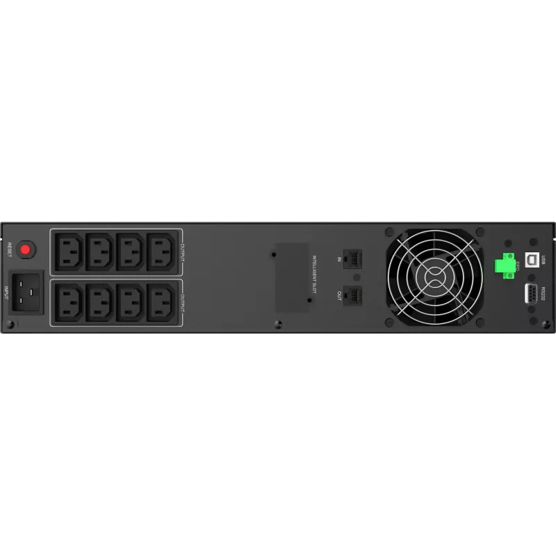 PowerWalker VI 3000 RLE UK linijinės sąveikos UPS, 3000 VA/1800 W, montuojamas į stovą 2U, 8x IEC C13 + 1x IEC C19, USB/RS-232, AVR, LCD