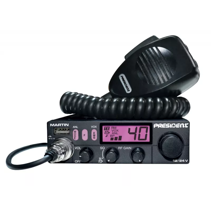 President Martin ASC CB radijo siųstuvas-imtuvas AM/FM 12/24V