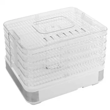 PRIME3 SFD51 Maisto džiovintuvas permatomas ir baltas 420 W 5 padėklai skaitmeninis laikmatis