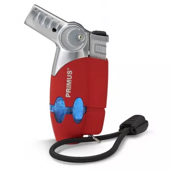 Primus PowerLighter III Spark Piezo virtuvinis žiebtuvėlis – raudonas, daugkartinio naudojimo dujinis, atsparus vėjui, reguliuojama liepsna, lauko ir stovyklavimo