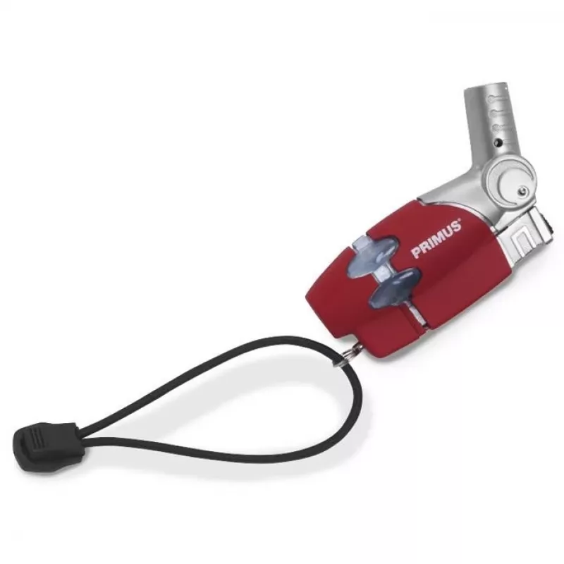 Primus PowerLighter III Spark Piezo virtuvinis žiebtuvėlis – raudonas, daugkartinio naudojimo dujinis, atsparus vėjui, reguliuojama liepsna, lauko ir stovyklavimo