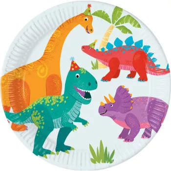 Procos Dino Party popierinės lėkštės 23cm, 8 vnt. pakelis 97973