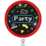 PROCOS Gaming Party popierinės lėkštės 23cm, 8 vnt. (93769)