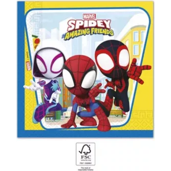 PROCOS Marvel Spiderman 2 sluoksnių popierinės servetėlės, 20 vnt. pakelyje (94878)