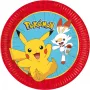 Procos Pokemon popierinės lėkštės, 8 vnt., 23 cm, vienkartinės vakarėlio lėkštės 98391