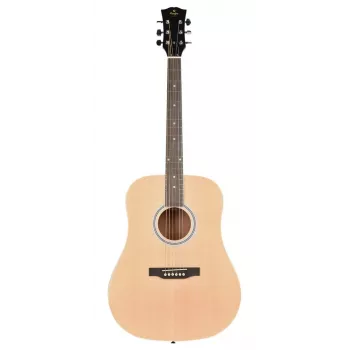 Prodipe Guitars SD25 Dreadnought akustinė gitara - vientisa Sitka eglės viršutinė dalis, raudonmedžio galinė dalis ir šonai, natūralus aukšto blizgesio