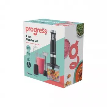 Progress EK6690PVDE 4 in 1 rankinis blenderis, 600 W, juoda/nerūdijantis plienas