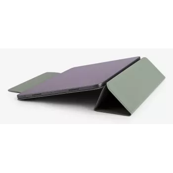 Apsauginis dėklas iPad Air 13 (2024/2025) - Charcoal Black veganiškos odos folio su stovu, magnetiniu užsegimu, Apple Pencil palaikymu, karinio standarto apsauga nuo kritimo