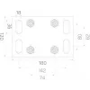 PSG 60.00P.80.19 Konsolinės vartų vežimėlių rinkinys 80x80x5 mm bėgiui, 400 kg keliamoji galia, 2 vežimėliai su 5 plieniniais ritinėliais kiekvienas, cinkuotas plienas