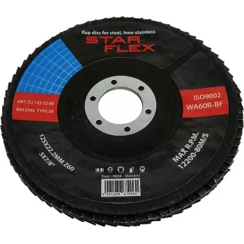 PSG Star Flex T29 Žiedinis diskas 125 mm x 22,23 mm grūdėtumas 60 INOX TLI1252260