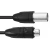 PSSO DMX kabelis IP65 3 kontaktų XLR vyriškas į moterišką 20m juodas 30227843