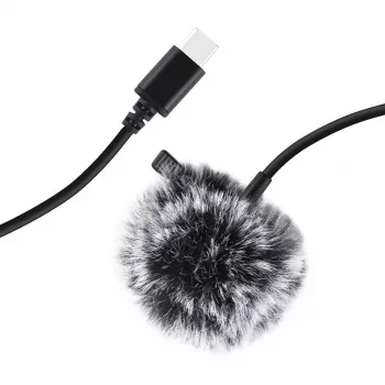 PULUZ Jack Tie Microphone su segtuku PU425 1,5m USB-C