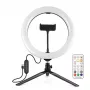 PULUZ LED žiedinė šviesa 26cm su 8,3cm trikoju stovu USB