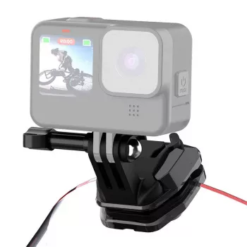 PULUZ Motorciklo priekinio stiklo laikiklis sportinėms kameroms (DJI Osmo Action 4, GoPro Hero 12, Insta360 Ace Pro / X4) - Juoda