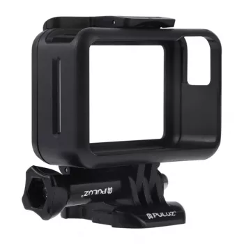 Puluz apsauginis rėmas, skirtas DJI Osmo Action - juodas PC rėmas su šalto bato laikikliu ir greito atsegimo sagtimi