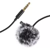 PULUZ PU424 Lavalier mikrofonas 1,5 m 3,5 mm TRRS įvairiakryptis kondensatorinis segtuvinis mikrofonas išmaniesiems telefonams, DSLR fotoaparatams, nešiojamiesiems kompiuteriams – juodas