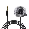 PULUZ PU424 Lavalier mikrofonas 1,5 m 3,5 mm TRRS įvairiakryptis kondensatorinis segtuvinis mikrofonas išmaniesiems telefonams, DSLR fotoaparatams, nešiojamiesiems kompiuteriams – juodas