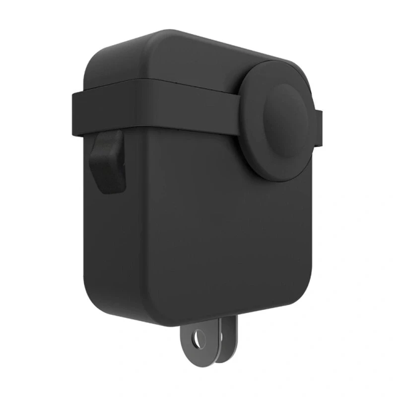PULUZ PU454B Silikoninis dėklas GoPro Max su objektyvo dangteliu ir riešo dirželiu, juodas